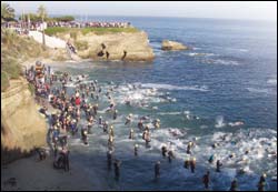 The view looking down at LaJolla Cove for the shotgun start of the 2004 SDTC.