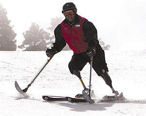 Ron Harding displays his ski skills