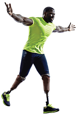 smiling man running