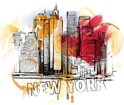 graphic image of NYC skyline