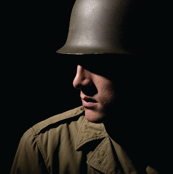 helmet-clad soldier
