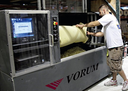 technician with 3-axis carver