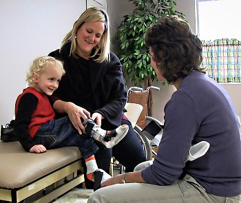 young patient with new brace