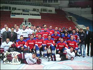 After ISIHF Super Cup game, November 23, 2005, Sport Palace Yubileyny, St. Petersburg, Russia.